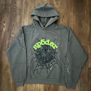 Sp5der OG Web Hoodie Slate Grey Size Large
